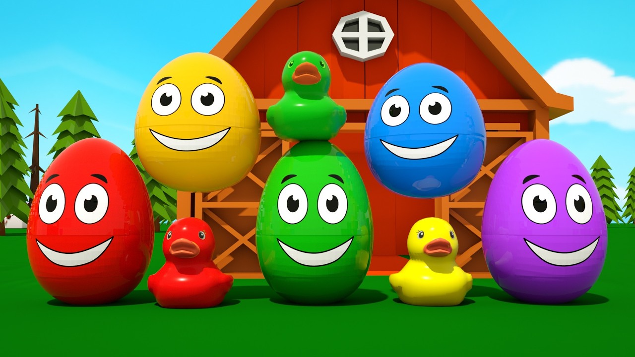 Learning Colors and Numbers Songs | Colorful Eggs on the Farm | Nursery Rhymes & Kids Songs