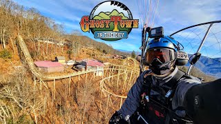 Flying to an Abandoned Theme Park on Top of a Mountain and Landing! - Ghost Town in the Sky