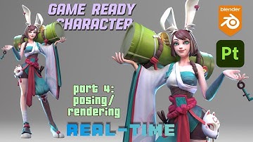 Blender game ready Character Stylized - Substance painter | REAL-TIME | PART 4: POSING/RENDERING