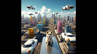 Flying Cars & Curious Dogs A Futuristic 3D City