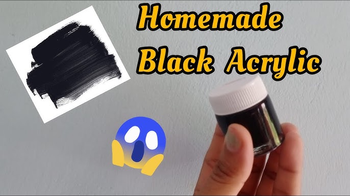 How to make black acrylic paint at home/home made acrylic paint