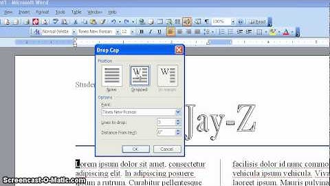 Creating a Drop Cap in MS Word