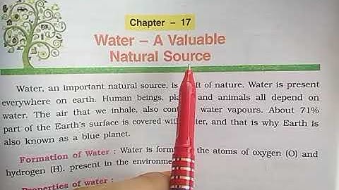 Class 5th Lesson 17 Water - A valuable natural source