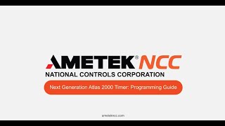 AMETEK NCC | Programming Guide - Next Generation Atlas 2000 Timer