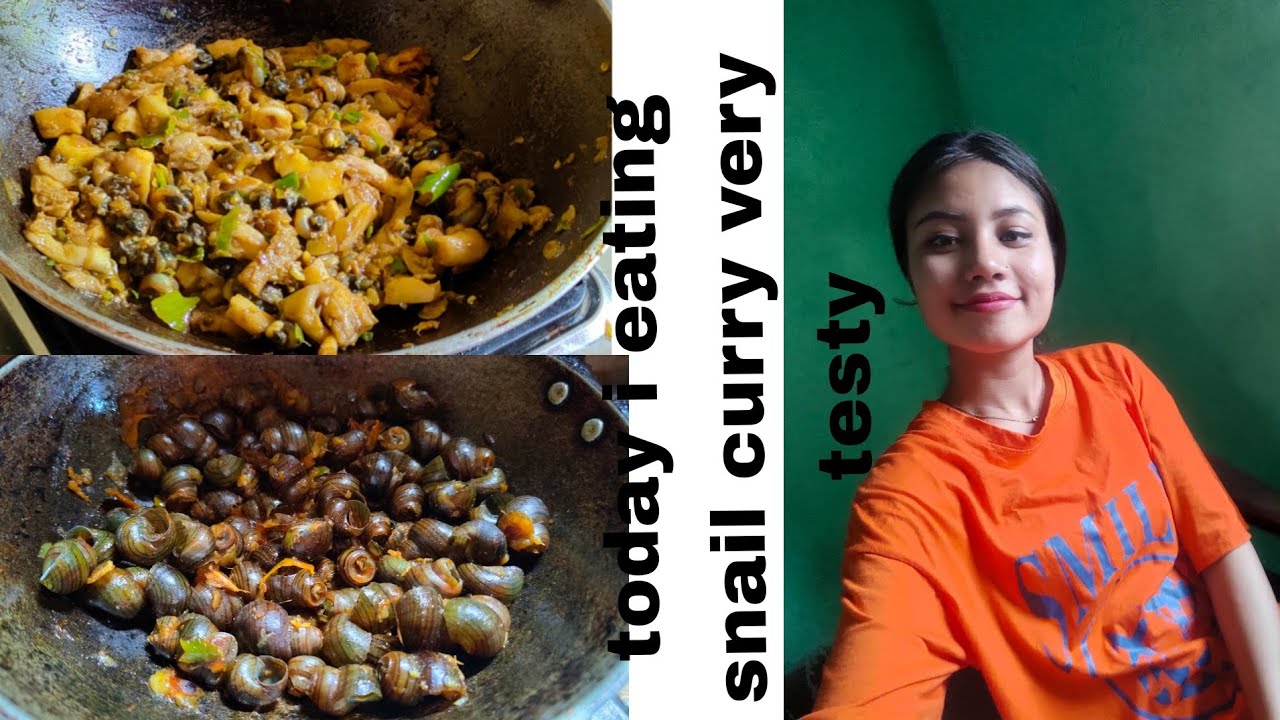 '' Delicious cooking snail curry fried snails with mushroom recipe