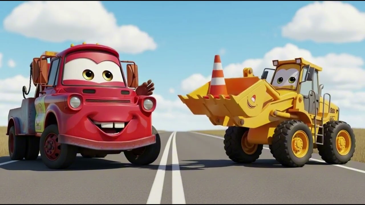 Yellow Loader Finds a Lost Cone | Nursery Rhymes & Kids Songs