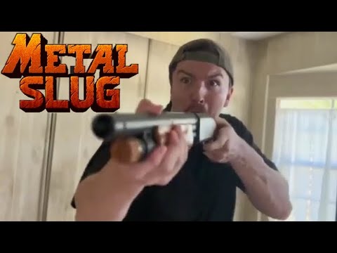 You're in a slasher movie but it's Metal Slug