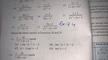 EX 7.4  Q16 TO Q25 SOLUTIONS OF INTEGRALS NCERT CHAPTER 7 CLASS 12th(PART2)