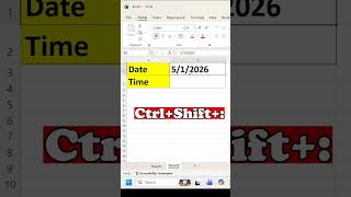 Date and Time Shortcut key in Excel #excel #excelshorts #exceltips #excelhack #excelshorts #ytshorts