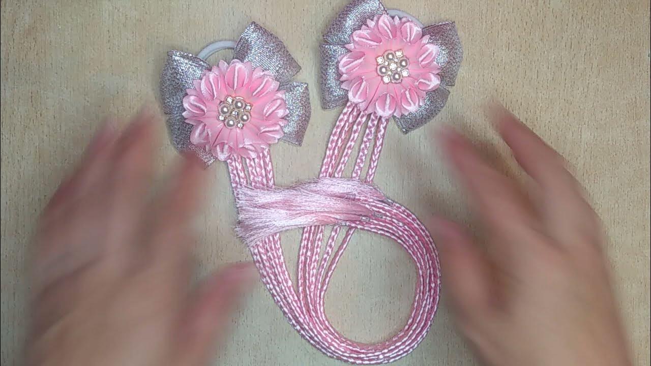 Бантики из атласной ленты 4 см. - YouTube