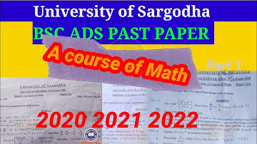 sarghoda university bsc ads part 1 A course of math paper 2020 2021 2022 #sarghodhauniversity #math