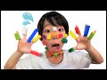 ブロックが顔にくっついた！ 触ったら大変なことに！赤ちゃんは無事？！ my face and hands are block