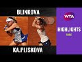 Anna Blinkova vs. Karolina Pliskova | 2020 Rome Third Round | WTA Highlights