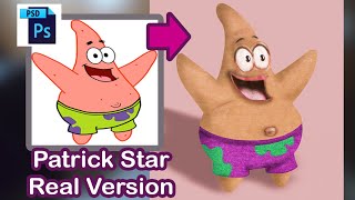 Patrick Star Real Life Version - photoshop manipulation