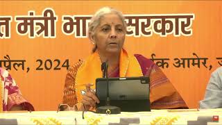 Smt Nirmala Sitharaman addresses the media in Jaipur, Rajasthan