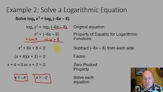 7.4 Solving Logarithmic Equations and Inequalities Profile