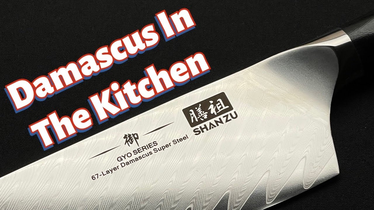 Shan Zu Chef's Knife and Santoku Review ~ Damascus Super Steel and High  Carbon ~ Amy Learns to Cook 