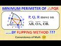 Minimum Perimeter of a Triangle Inscribed in a Sector (NO CALCULUS)