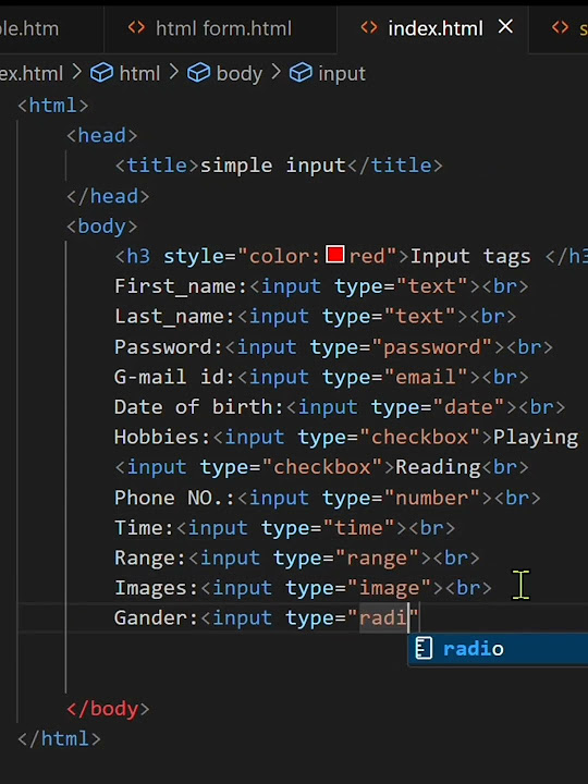 Html input tags html input input attributes youtube