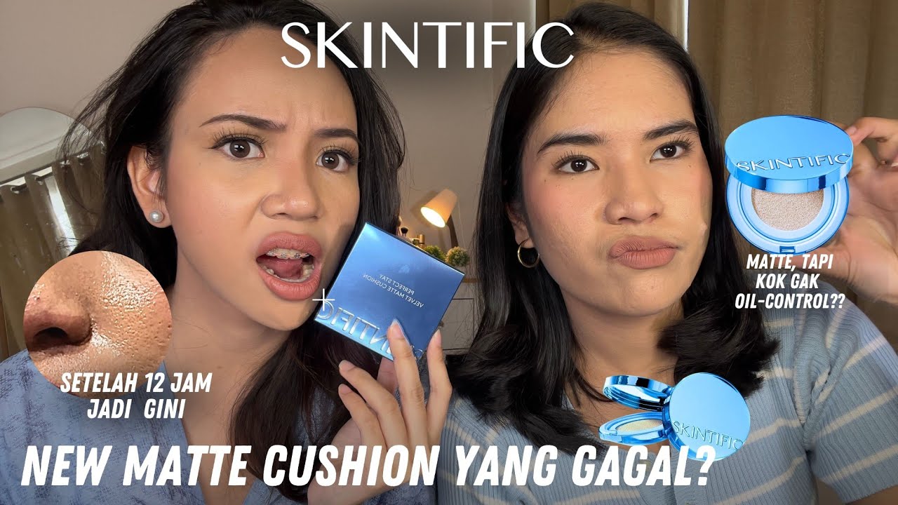 review jujur: NEW skintific matte cushion (wear test 12 jam)