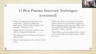 EOF Senior Workshop: Interviewing Techniques