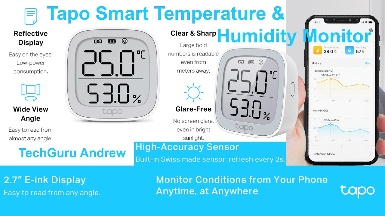 TP-LINK TAPO T315 E-INK DISPLAY TEMPERATURE AND HUMIDITY MONITOR WORKS WITH  OTHER TAPO DEVICES (