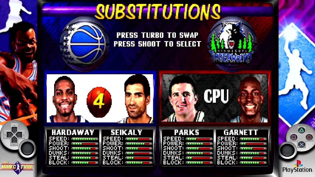 NBA Hangtime Playstation 1 Orlando Magic Vs Minnesota T`Wolves