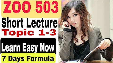 ZOO 503 Short lecture no 1 topic 1-3  | Zoo503 short notes Vu | Past papers