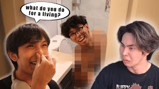 We interrupted his bathroom time to ask him a question...