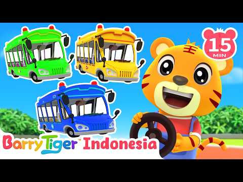 The Wheels on the Bus 🚌🎵 | Indonesian Kids' Songs for Singing and Playing | BarryTiger