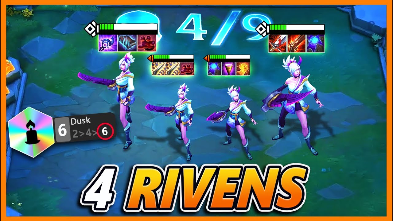 4 RIVENS 12 ITEMS... This SURPRISINGLY Works (Full Dusk Team) - BunnyFuFuu | Teamfight Tactics