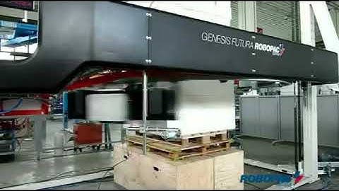 Genesis Futura XL automatic stretch wrapper wrapping boxes by Robopac USA