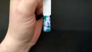 Простой рисунок на ногтях гель лаками. Весенние цветы