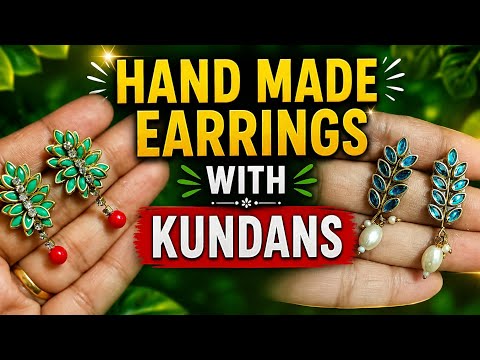 Handmade Earrings with kundans || DIY Kundan Earrings #diy #earrings #handmade 
