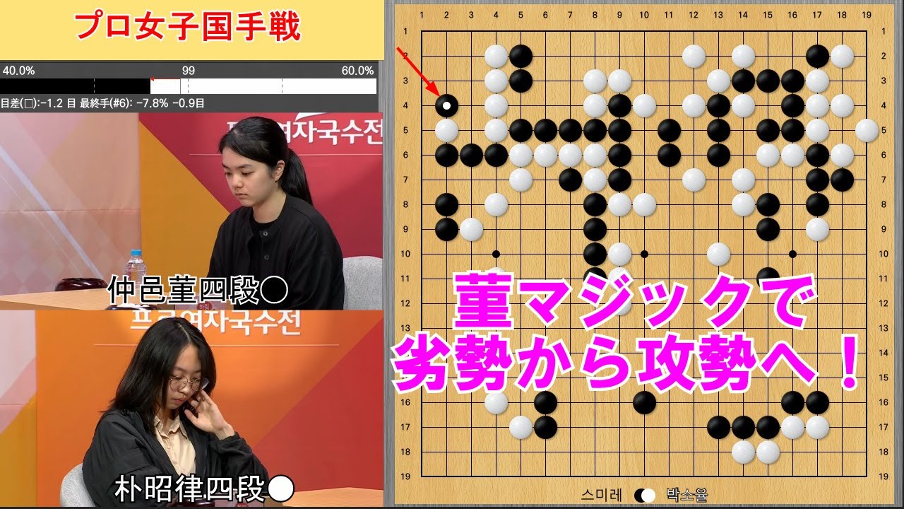 【プロ女子国手戦】仲邑四段、菫マジックから反撃して勝利し準決勝進出！