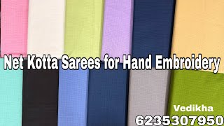 Net Kotta and Silky Kotta Sarees for Hand Embroidery and Beads Work | Kotta Doria Sarees