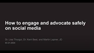 How to engage and advocate safely on social media