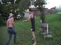 Redneck gets kicked hard by a thai kickboxer