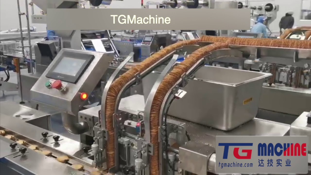 Double line soft hard biscuit sandwiching machine cream biscuit packing