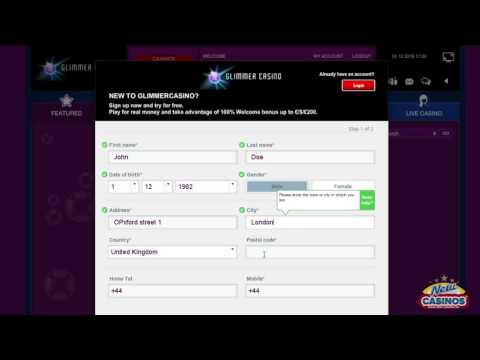 Glimmer Casino - How to register?