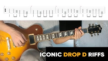 12 Badass Drop D Guitar Riffs | Iconic Electric Guitar Songs - My TOP 12 Greatest Drop D Riffs + Tab