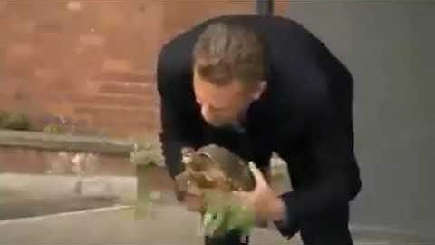 Tortoise opening the new science lab at the University of Lincoln.