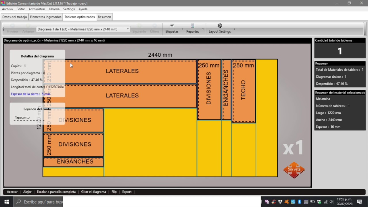 TC049 | ¿Como optimizar cortes de melamina con MAXCUT?
