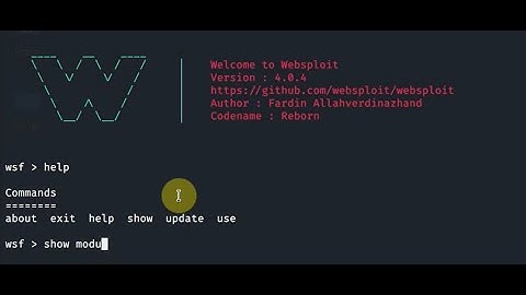 Websploit  Framework | | MITM Framework | Latest Version 4.0.4 | Kali Linux