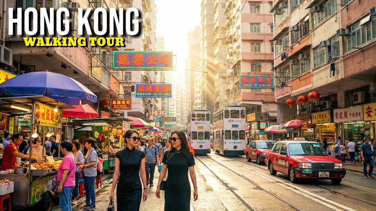 Пешеходная экскурсия по Гонконгу 🇭🇰 Прогулка по Городу и Уличная Жизнь