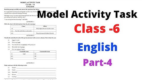Model Activity Tasks / Class-6 English Part-4