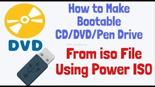 how to make bootable dvd from iso file using power iso (cd/dvd pen drive)