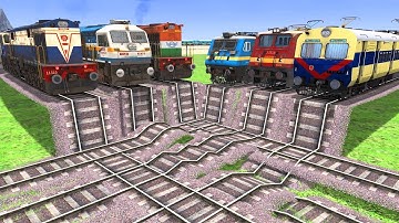 6 TRAINS RUNNING ON RISKY RAILWAY TRACKS - Most Dangerous Train Tracks | Train Simulator #railroad