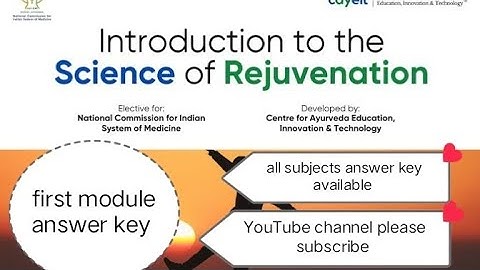 introduction to the science of rejuvenation #first exam answer key#2024#elective #electivecourse