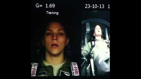 Female F-16 Fighter pilot Capt Zoe Kotnik G-Force 9G centrifuge training